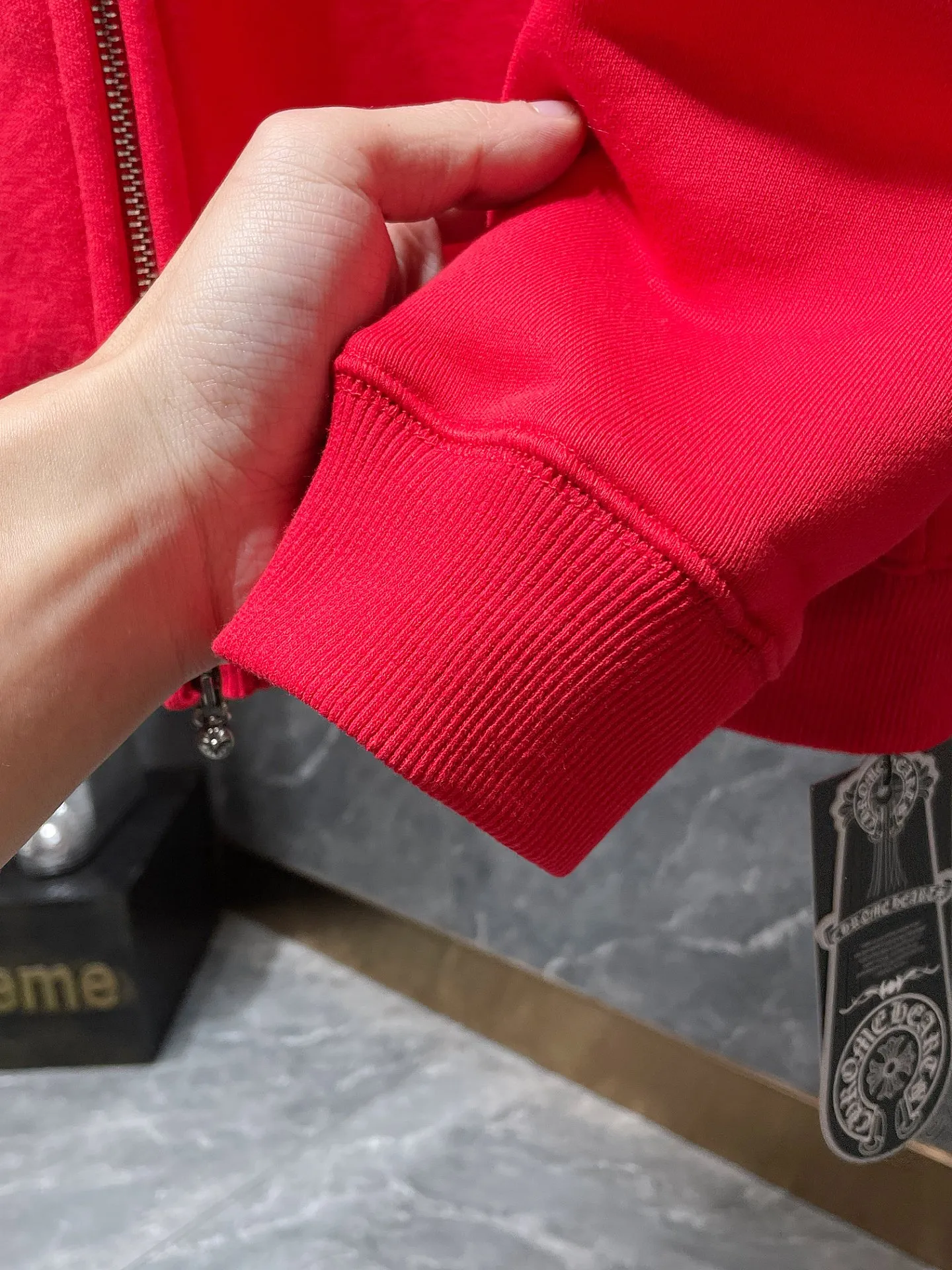 P270 Chrome Hearts Autumn and Winter 2025 counter sync ❤️ Chrome Hearts red U Sailin On zipper sweatshirt Improved customized version 1:1 high-weight high-quality fabric Recommended color: red black Size: S, M, L, XL